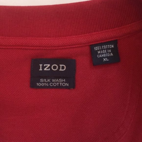 IZOD short sleeve Polo Shirt, red, size XL - Picture 5 of 6